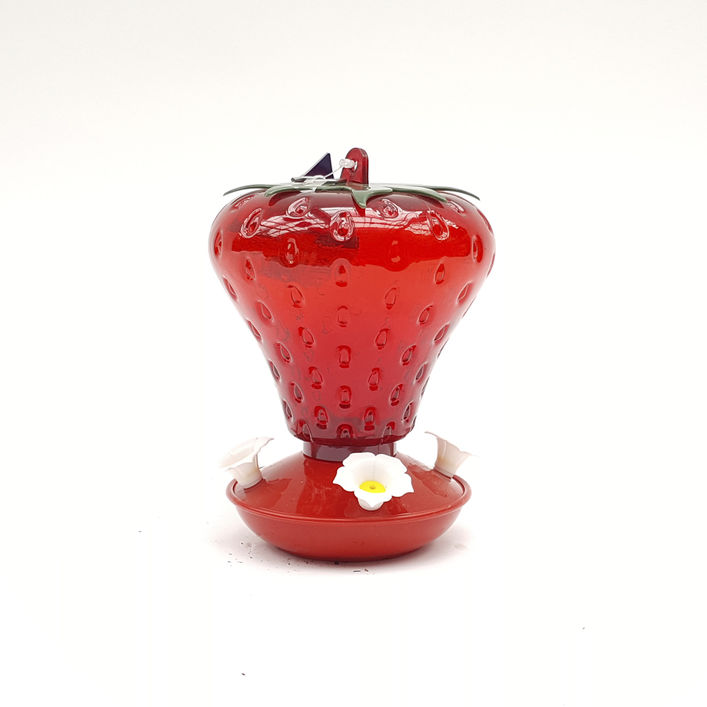 strawberry shaped hummingbird feeder