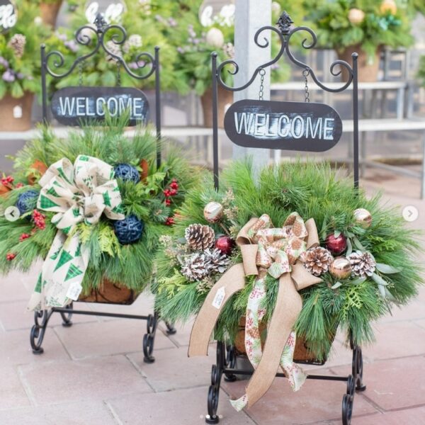 Let this beautiful Holiday Welcome Planter warm your front door this holiday season. Fill it full of seasonal greens and festive cheer!