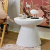 White Terrazo Pedestal Table