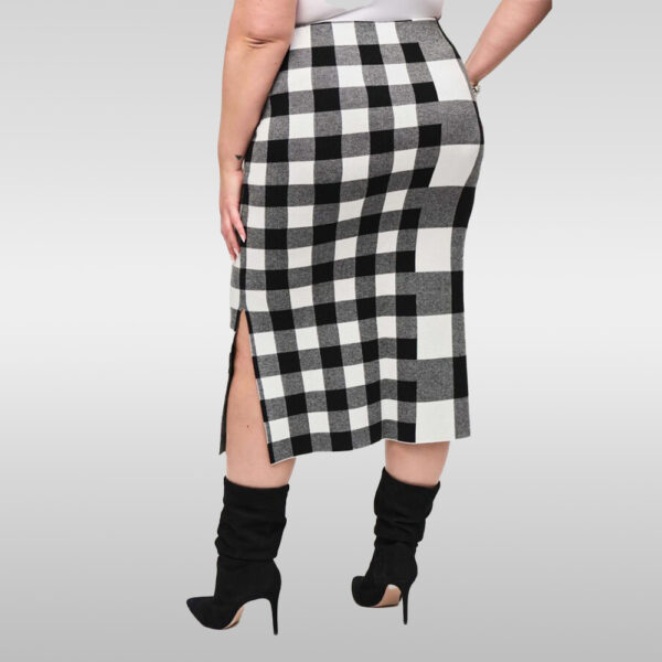 Plaid Jacquard Knit Pencil Skirt