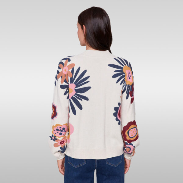 Floral Print Mock Neck Sweater